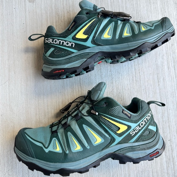 -Salomon X Ultra 3 GTX Low Hiking Shoes Womens 7.5 Arctic Spruce Teal Blue Green - Picture 1 of 10